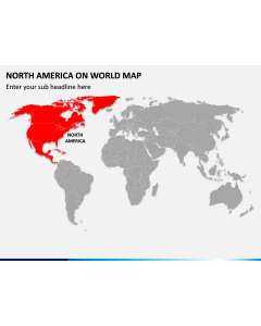 North America on World Map PPT Slide 1