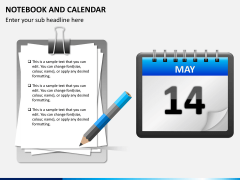 Notebook calendar PPT slide 1