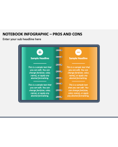 Notebook Infographic - Pros and Cons PPT Slide 1