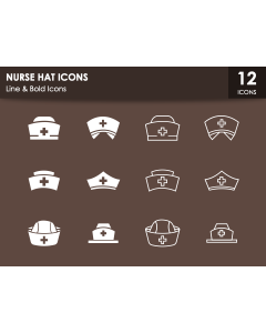 Nurse Hat Icons PPT Slide 1