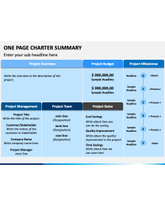 One Page Charter Summary PPT Slide 1
