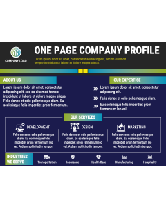 One Page Company Profile PPT Slide 1