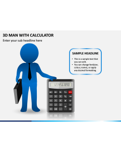3d Man With Calculator PPT Slide 1