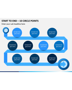 Start to End - 10 Circle Points PPT Slide 1