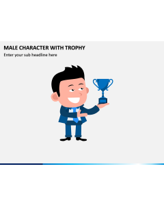 Male Character With Trophy PPT Slide 1