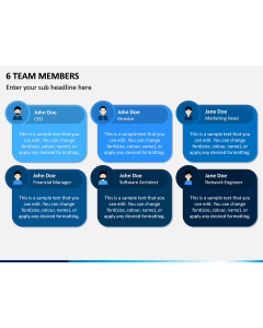 6 Team Members PPT Slide 1