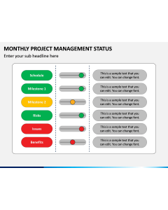 Monthly Project Management Status PPT Slide