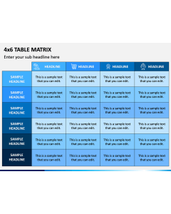 4x6 Table Matrix PPT Slide 1