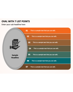 Oval with 7 List Points PPT Thumbnail