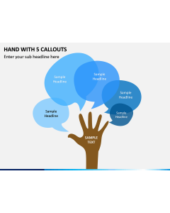 Hand With 5 Callouts PPT Slide 1