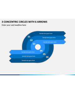3 Concentric Circles with 6 Arrows PPT slide 1
