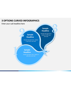 3 Options Curved Infographics PPT slide 1
