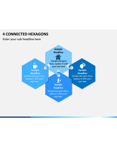 4 Connected Hexagons PPT slide 1