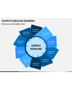 10 Splits Circular Diagram PPT Slide 1