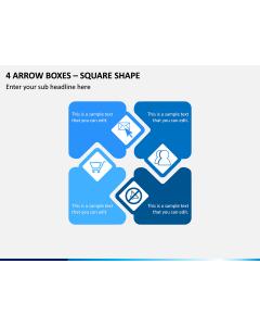 4 Arrow Boxes - Square Shape PPT Slide 1