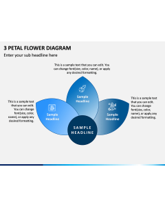 3 Petal Flower Diagram PPT Slide 1