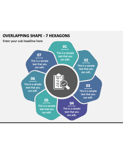 Overlapping Shape - 7 Hexagons PPT Slide 1