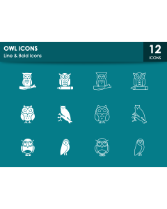 Owl Icons PPT Slide 1