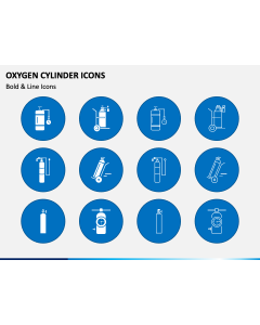 Oxygen Cylinder Icons PPT Slide 1