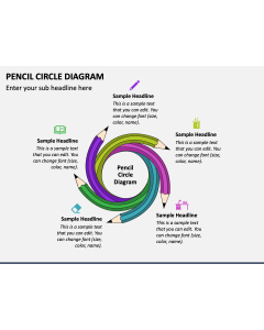 Pencil Circle Diagram PPT Slide 1
