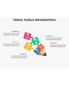 Infografías de rompecabezas de lápiz para PowerPoint y Google Slides