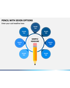 Pencil with Seven Options PPT Slide 1