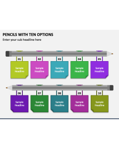 Pencils with Ten Options PPT Slide 1