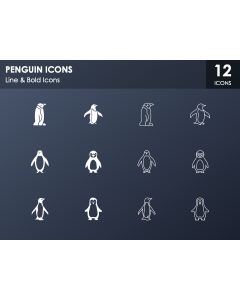 Penguin Icons PPT Slide 1