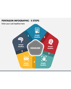 Pentagon Infographic - 5 Steps PPT Slide 1