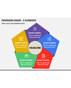 Pentagon Shape - 5 Elements PPT Slide 1