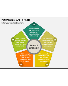 Pentagon Shape - 5 Parts PPT Slide 1