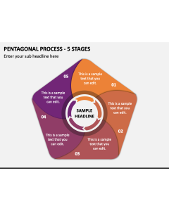 Pentagonal Process - 5 Stages PPT Slide 1