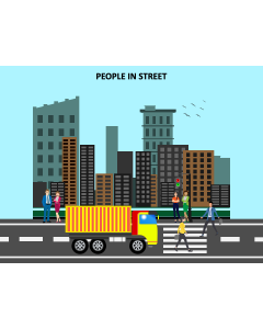 People in Street PPT Slide 1