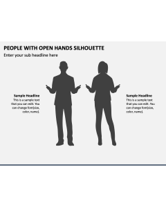 People With Open Hands Silhouette PPT Slide 1