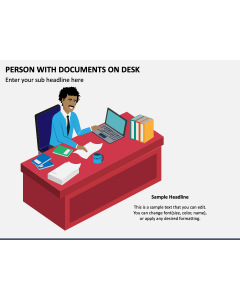 Person With Documents on Desk PPT Slide 1
