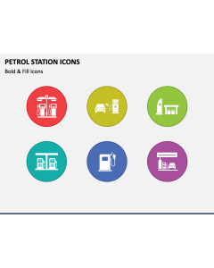 Petrol Station Icons PPT Slide 1