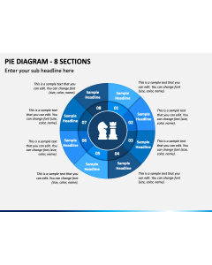 Pie Diagram - 8 Sections PPT Slide 1