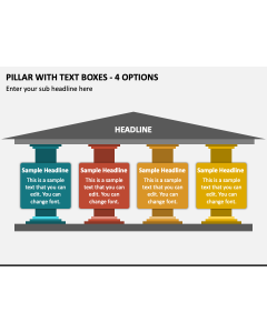 Pillar with Text Boxes - 4 Options PPT Slide 1