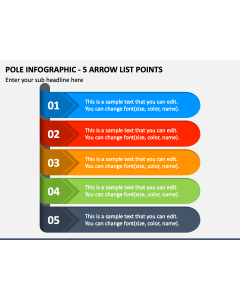 Pole Infographic - 5 Arrow List Points PPT Slide 1