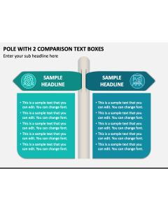 Pole with 2 Comparison Text Boxes PPT Slide 1