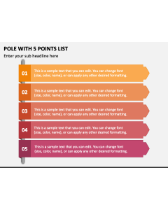 Pole with 5 Points List PPT Slide 1