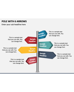 Pole with 6 Arrows PPT Slide 1