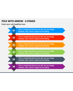 Pole with Arrow - 6 Stages PPT Slide 1
