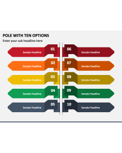 Pole with Ten Options PPT Slide 1