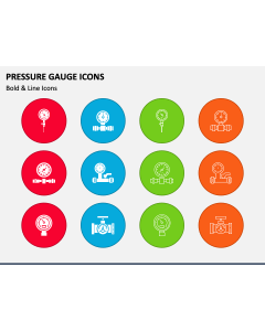 Pressure Gauge Icons PPT Slide 1