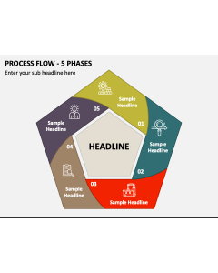 Process Flow - 5 Phases PPT Slide 1