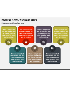 Process Flow - 7 Square Steps PPT Slide 1
