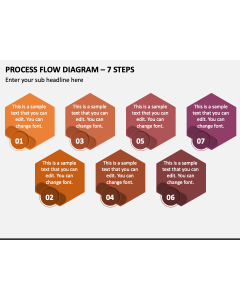 Process Flow Diagram - 7 Steps PPT Slide 1