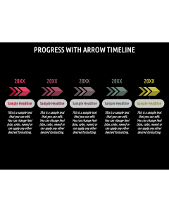 Progress with Arrow Timeline PPT Slide 1