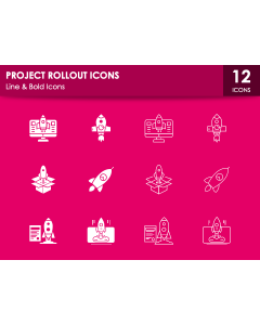 Project Rollout Icons PPT Slide